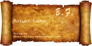 Bolyki Fedor névjegykártya